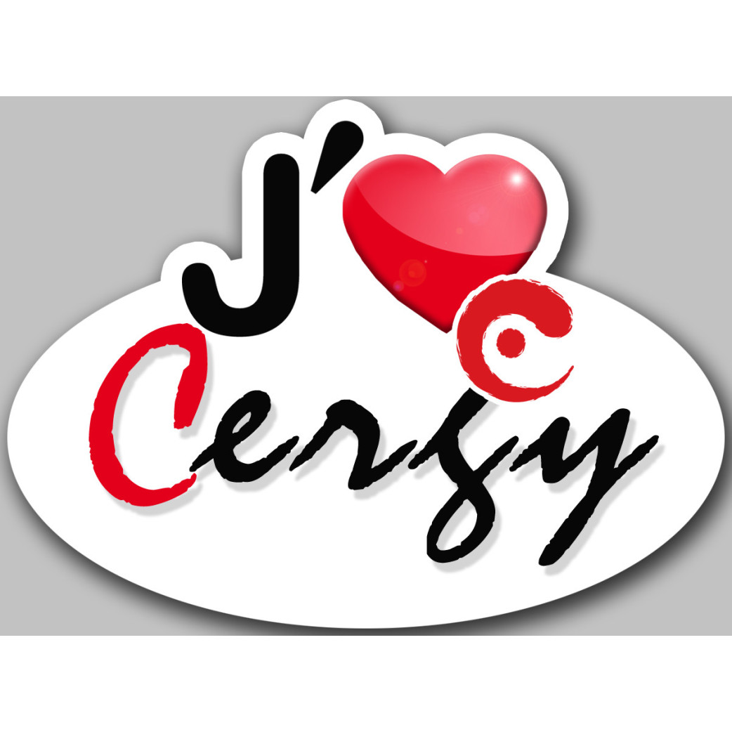 j'aime Cergy (5x3.7cm) - Sticker/autocollant
