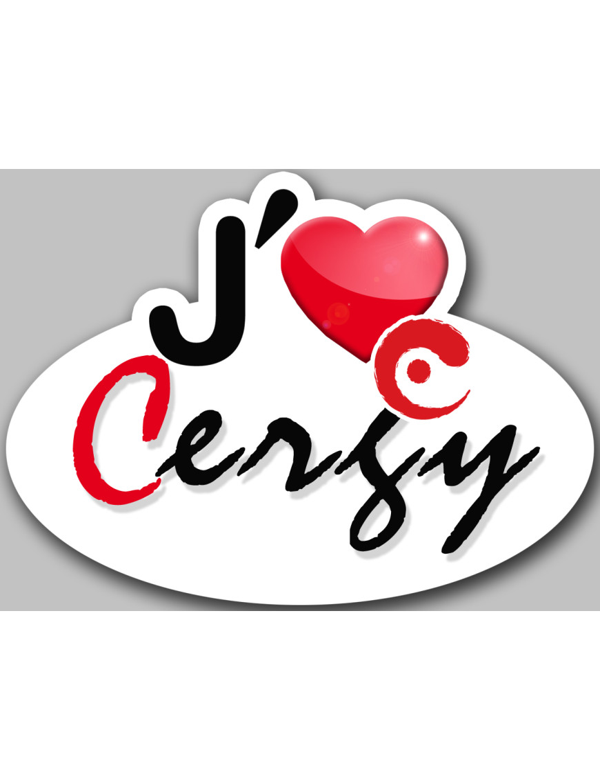j'aime Cergy (5x3.7cm) - Sticker/autocollant