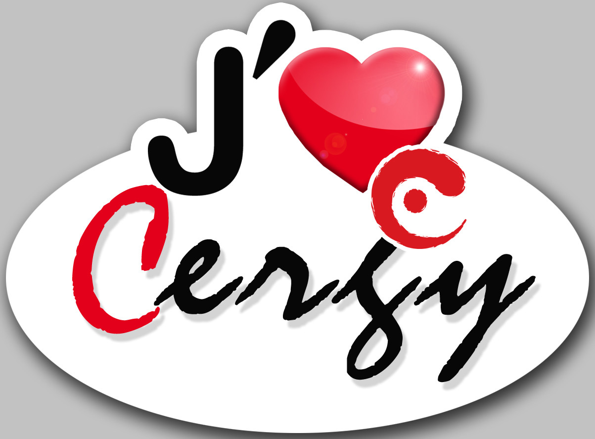 j'aime Cergy (5x3.7cm) - Sticker/autocollant
