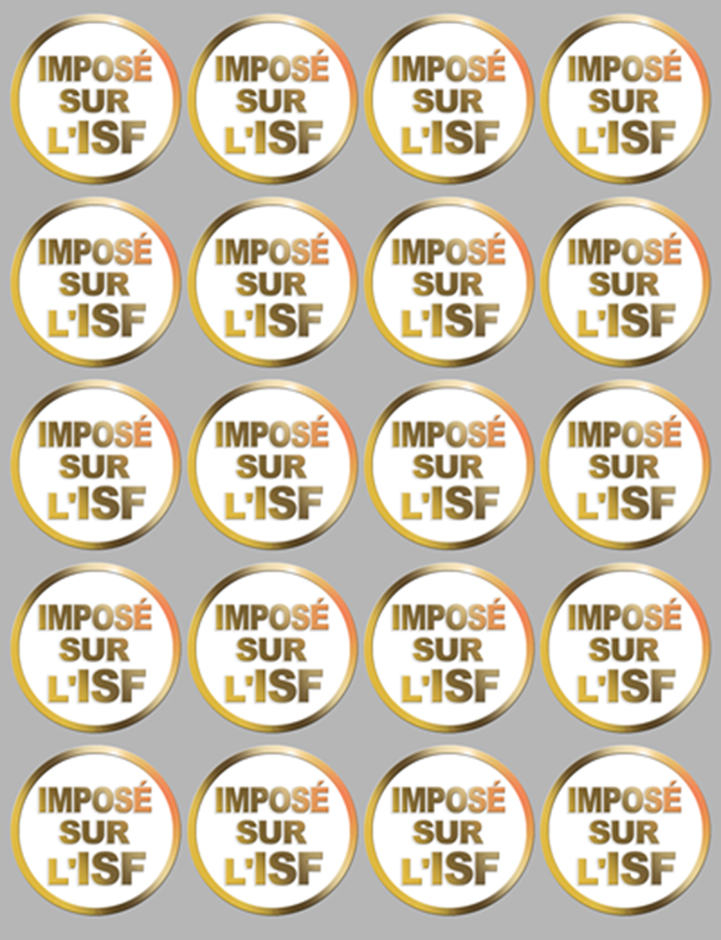Imposé sur l'ISF (20 fois 5x5cm) - Sticker/autocollant