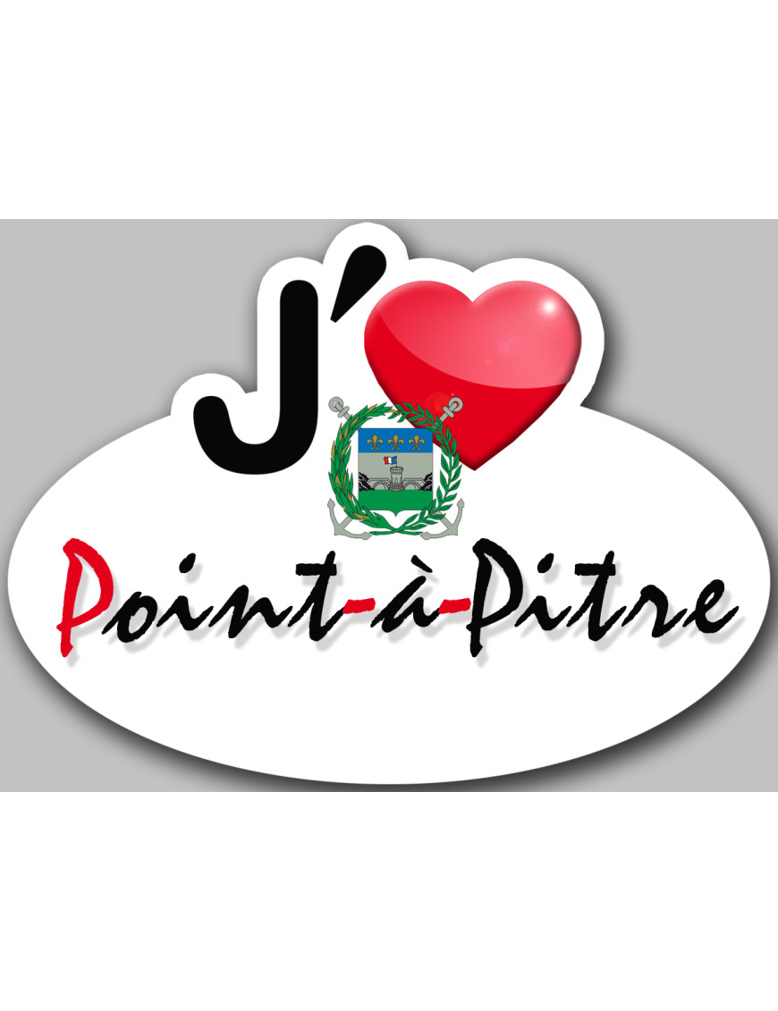 j'aime Pointe-à-Pitre (15x11cm) - Sticker/autocollant