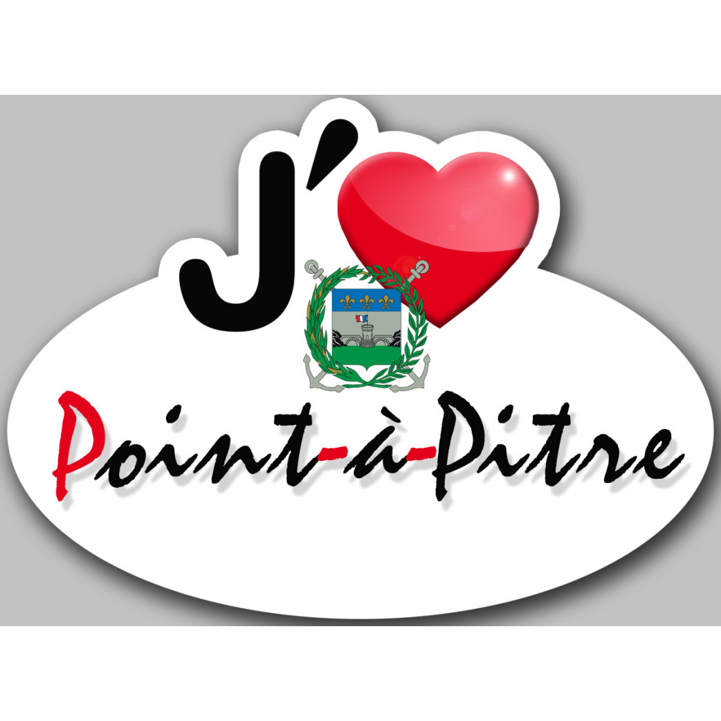 j'aime Pointe-à-Pitre (5x3.7cm) - Sticker/autocollant