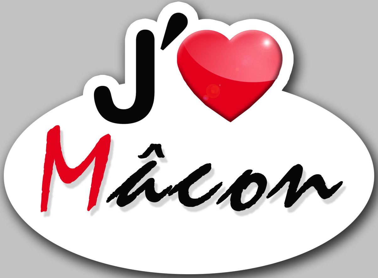 j'aime Mâcon (15x11cm) - Sticker/autocollant