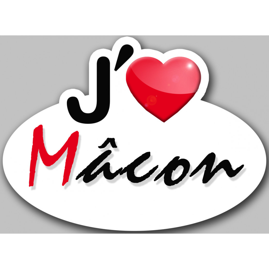 j'aime Mâcon (5x3.7cm) - Sticker/autocollant