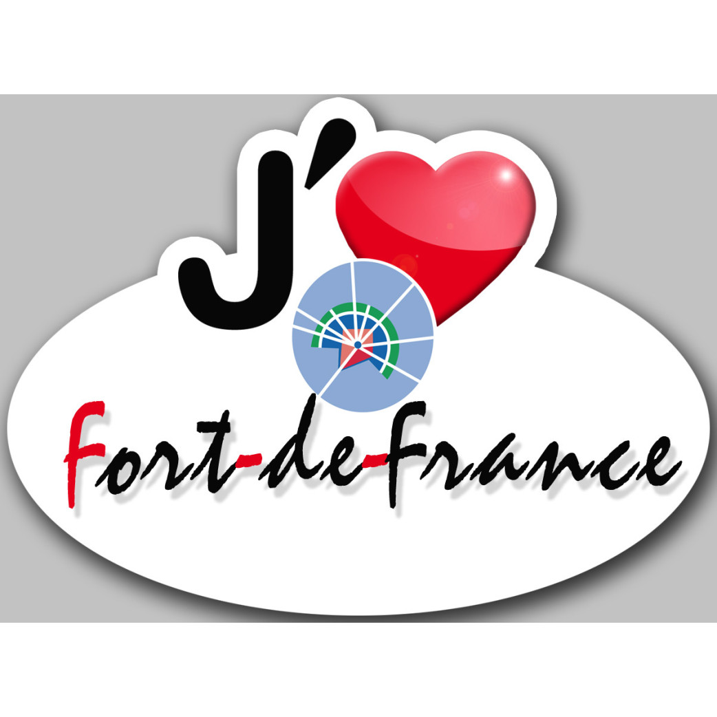 j'aime Fort de France (15x11cm) - Sticker/autocollant