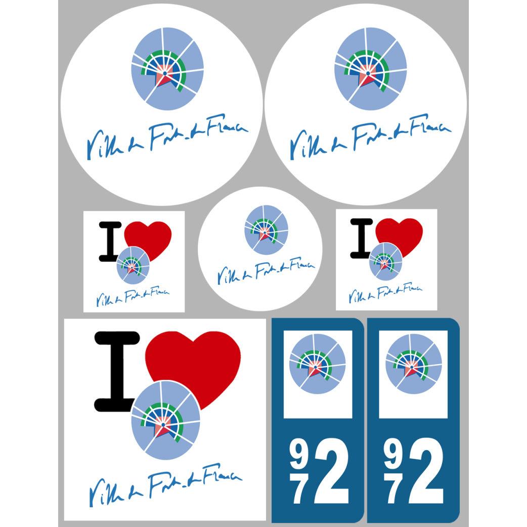 Fort de France - 8 autocollants variés - Sticker/autocollant