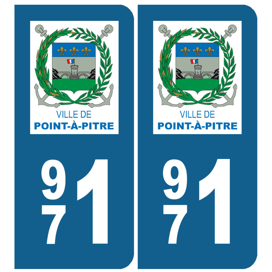 immatriculation Pointe-à-Pitre 971 - Sticker/autocollant