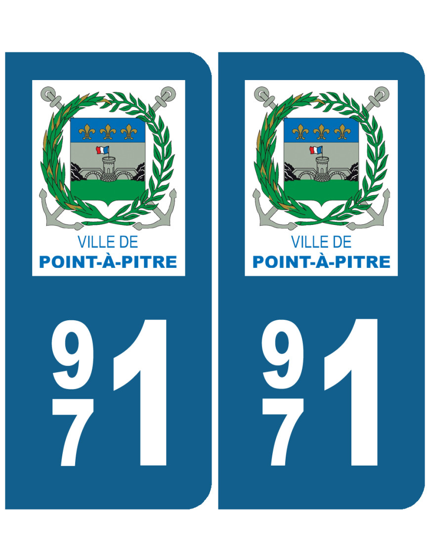 immatriculation Pointe-à-Pitre 971 - Sticker/autocollant