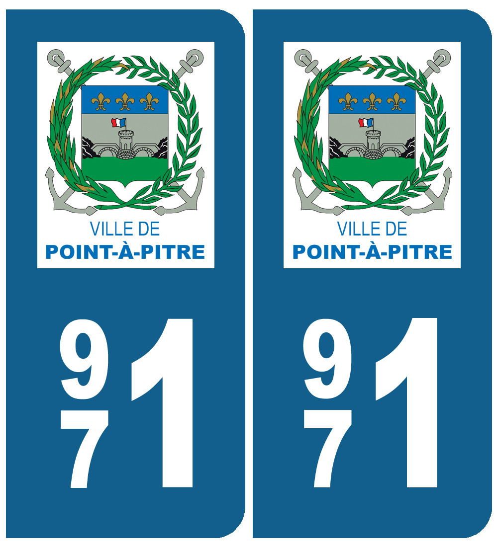 immatriculation Pointe-à-Pitre 971 - Sticker/autocollant