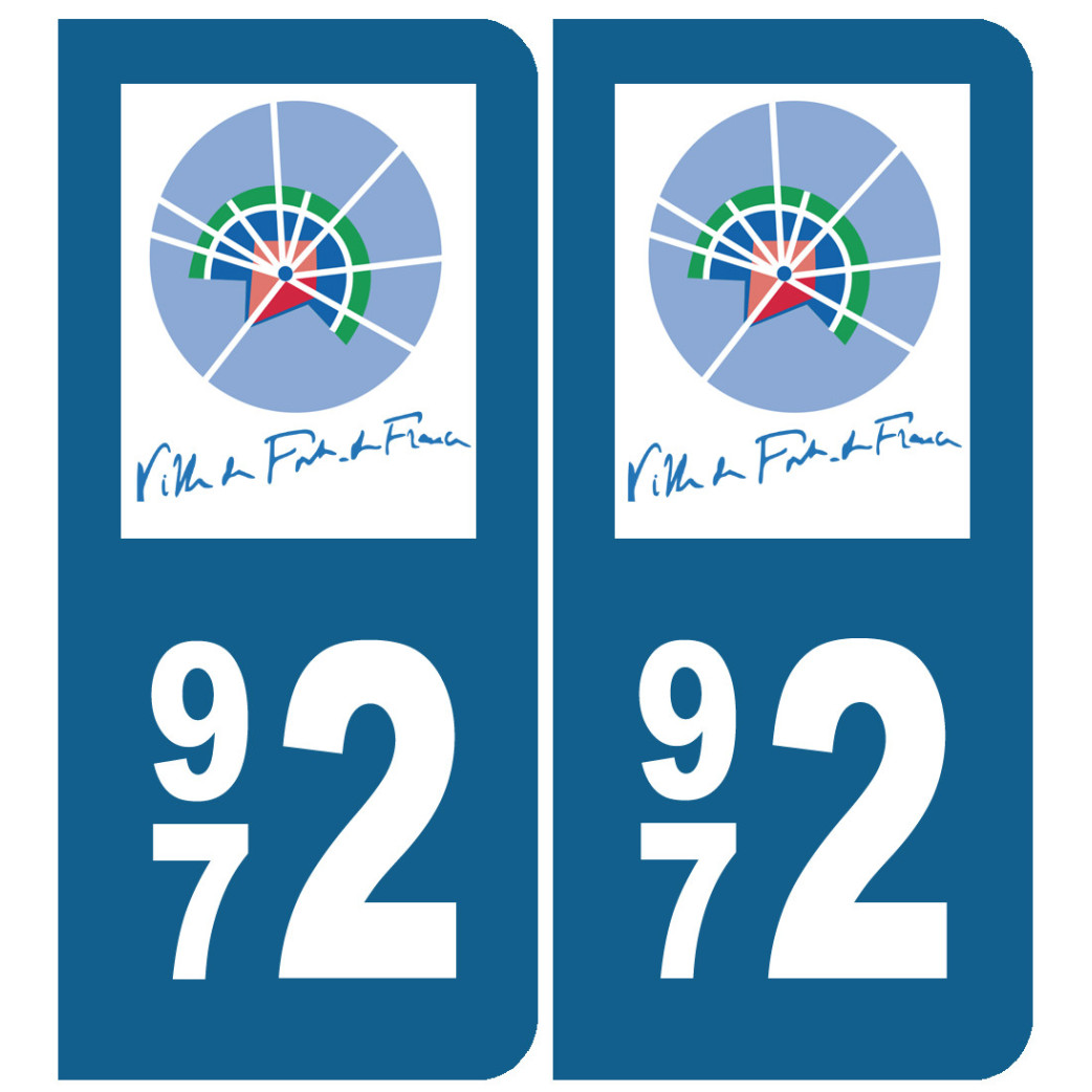 immatriculation Fort de France 972 - Sticker/autocollant