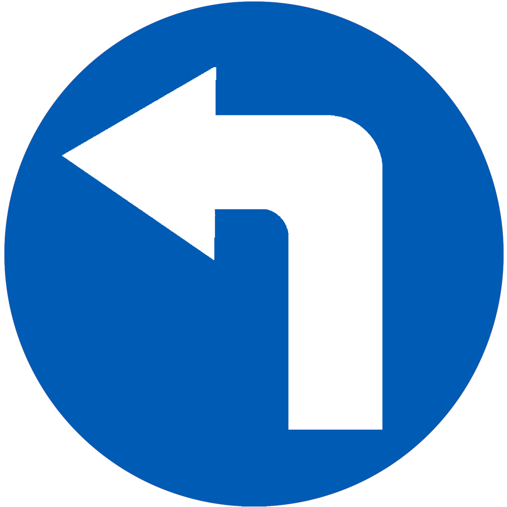 Tourner à gauche (15x15cm) - Sticker/autocollant