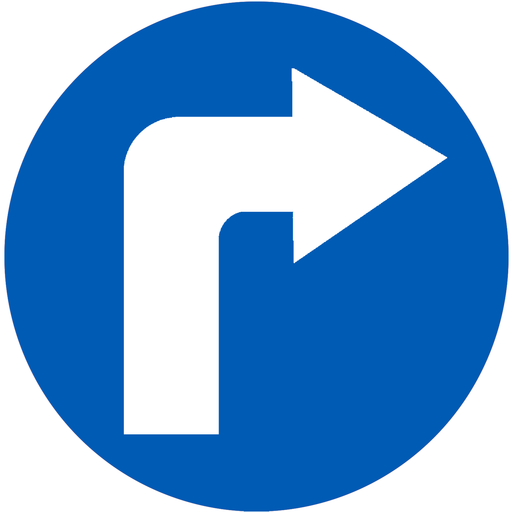 Tourner à droite (10x10cm) - Sticker/autocollant