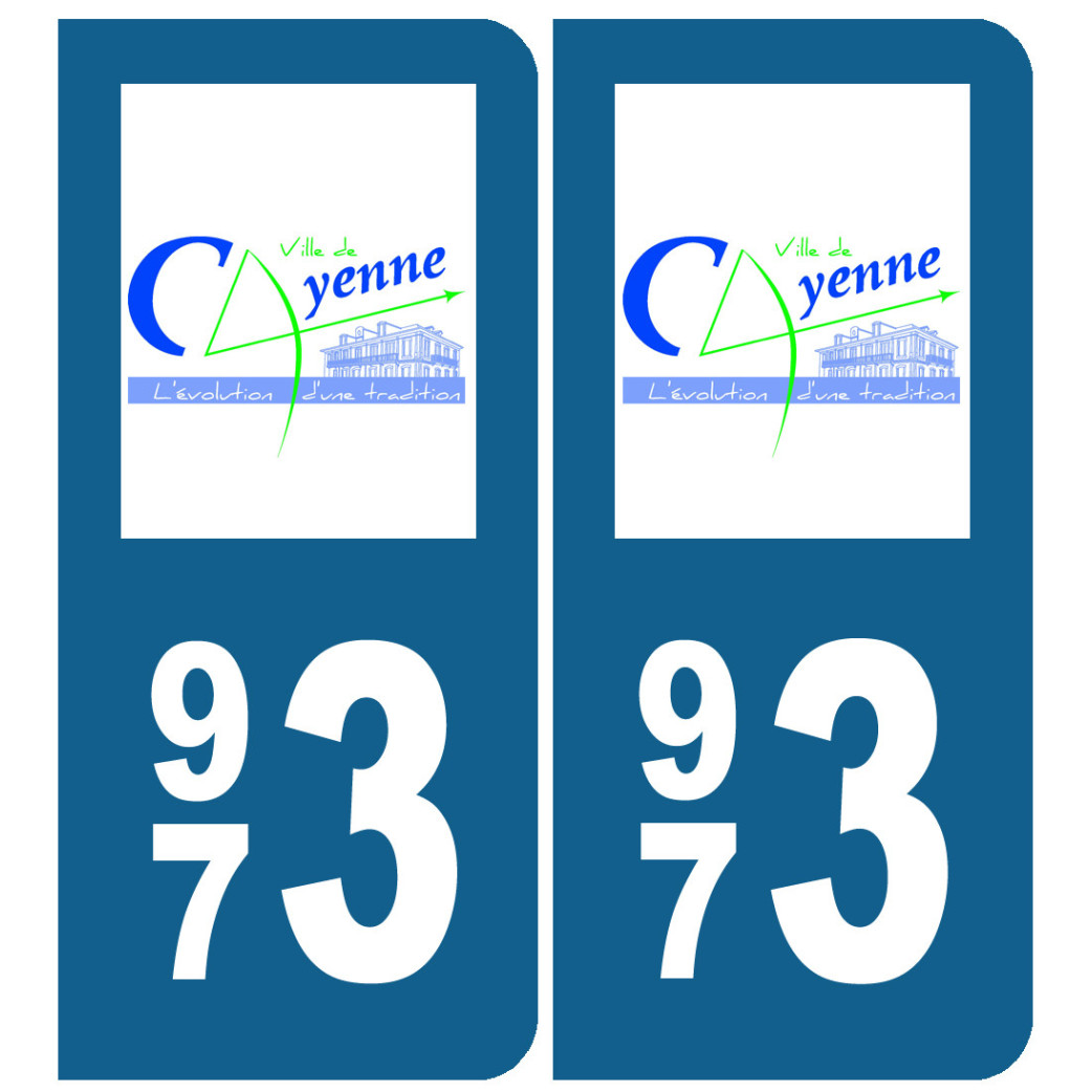 immatriculation Cayenne 973 - Sticker/autocollant