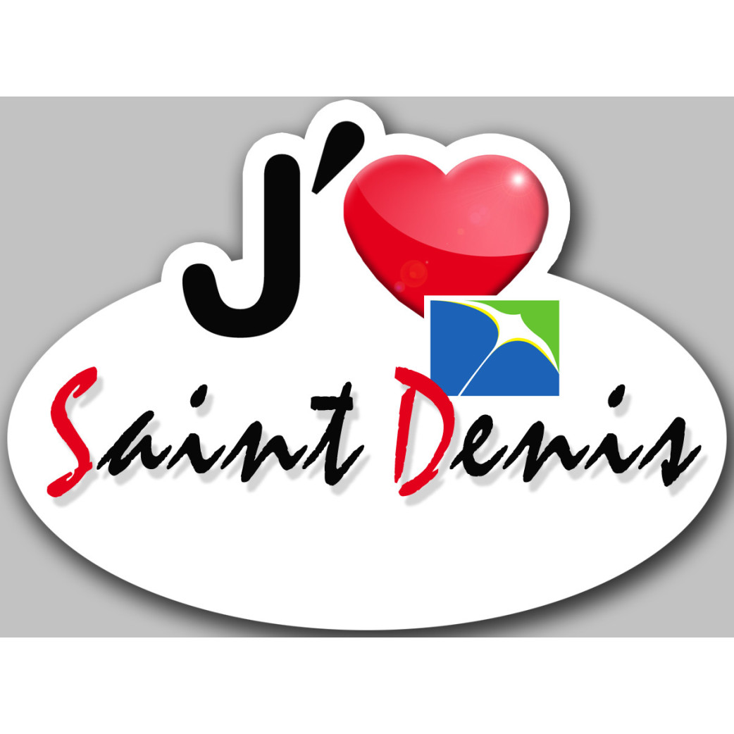 j'aime Saint-Denis de la Réunion (5x3.7cm) - Sticker/autocollant