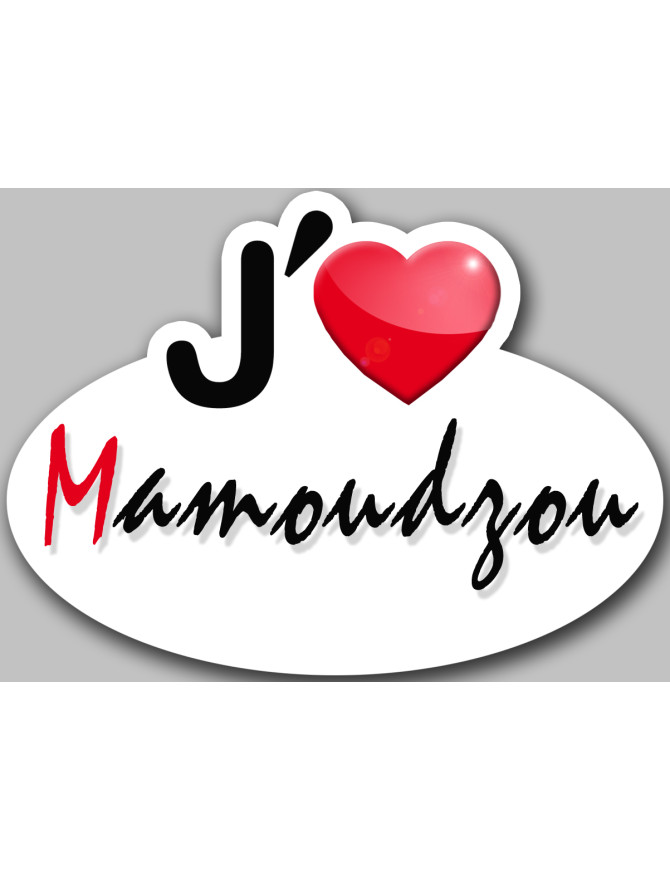 j'aime Mamoudzou (5x3.7cm) - Sticker/autocollant j'aime Mamoudzou (5x3.7cm) - Sticker/autocollant