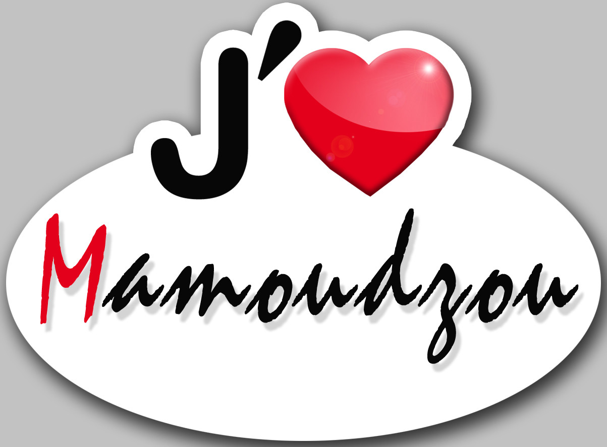 j'aime Mamoudzou (5x3.7cm) - Sticker/autocollant