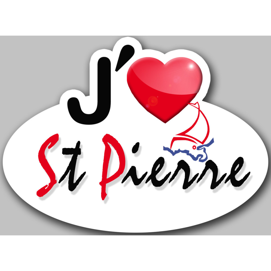 j'aime Saint-Pierre (15x11cm) - Sticker/autocollant