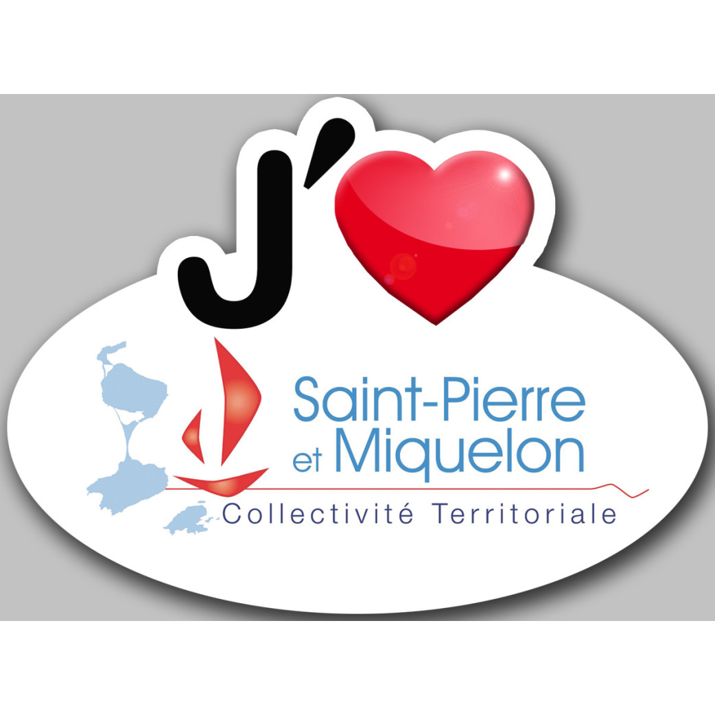 j'aime Saint-Pierre et Miquelon (5x3.7cm) - Sticker/autocollant