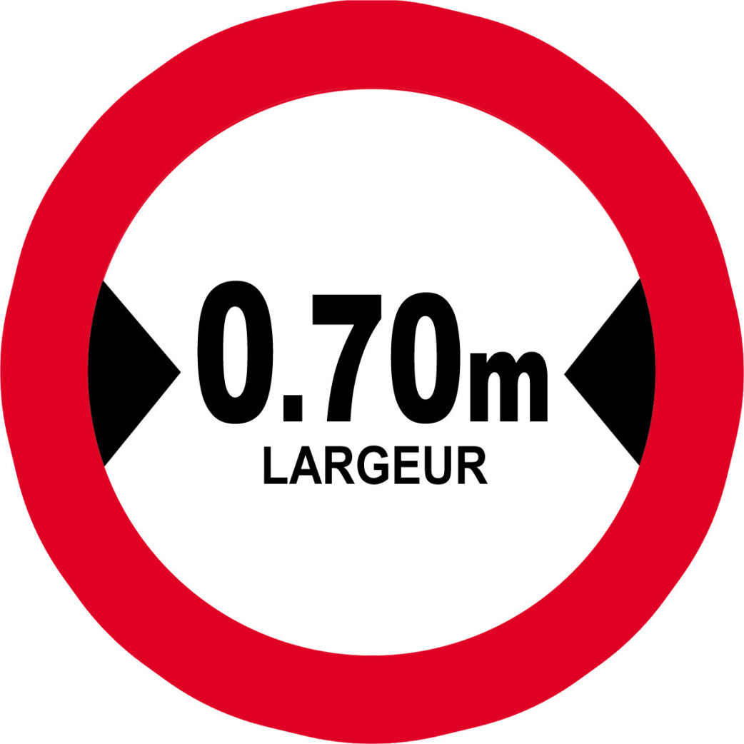 Largeur de passage 0.70m - 10cm - Sticker/autocollant