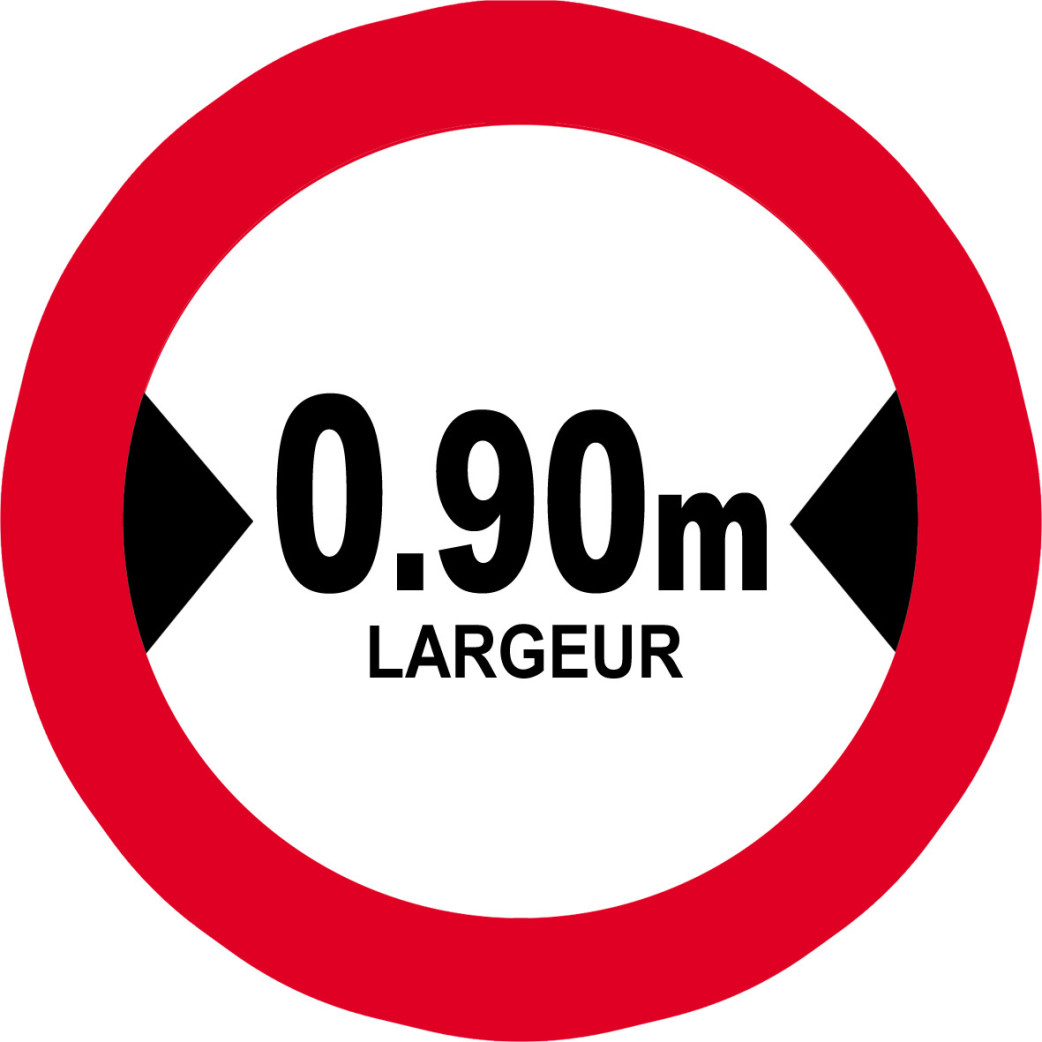 Largeur de passage 0.90m - 15cm - Sticker/autocollant