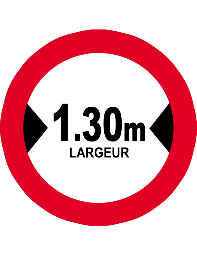 Largeur de passage 1.30m - 20cm - Sticker/autocollant Largeur de passage 1.30m - 20cm - Sticker/autocollant
