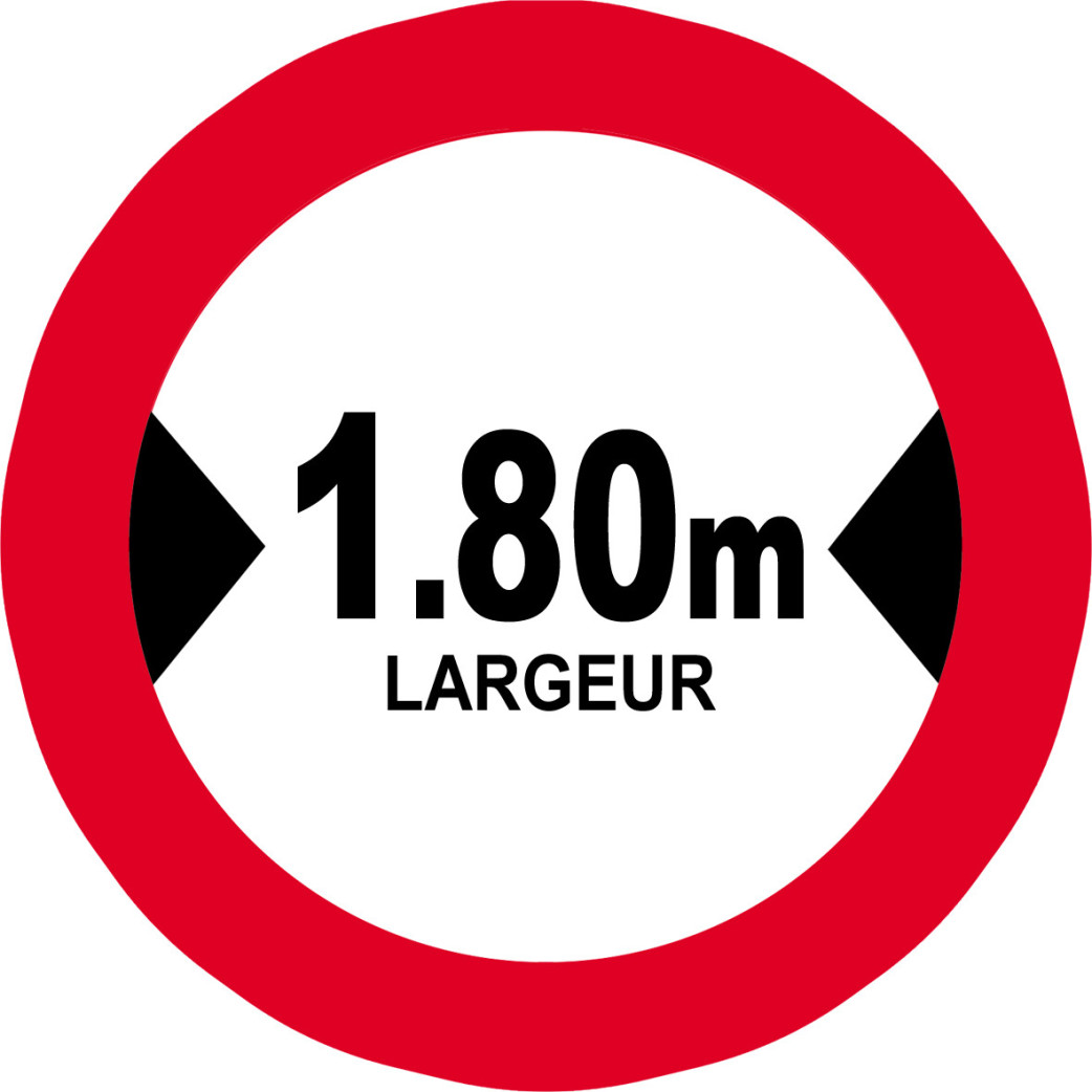 Largeur de passage 1.80m - 20cm - Sticker/autocollant