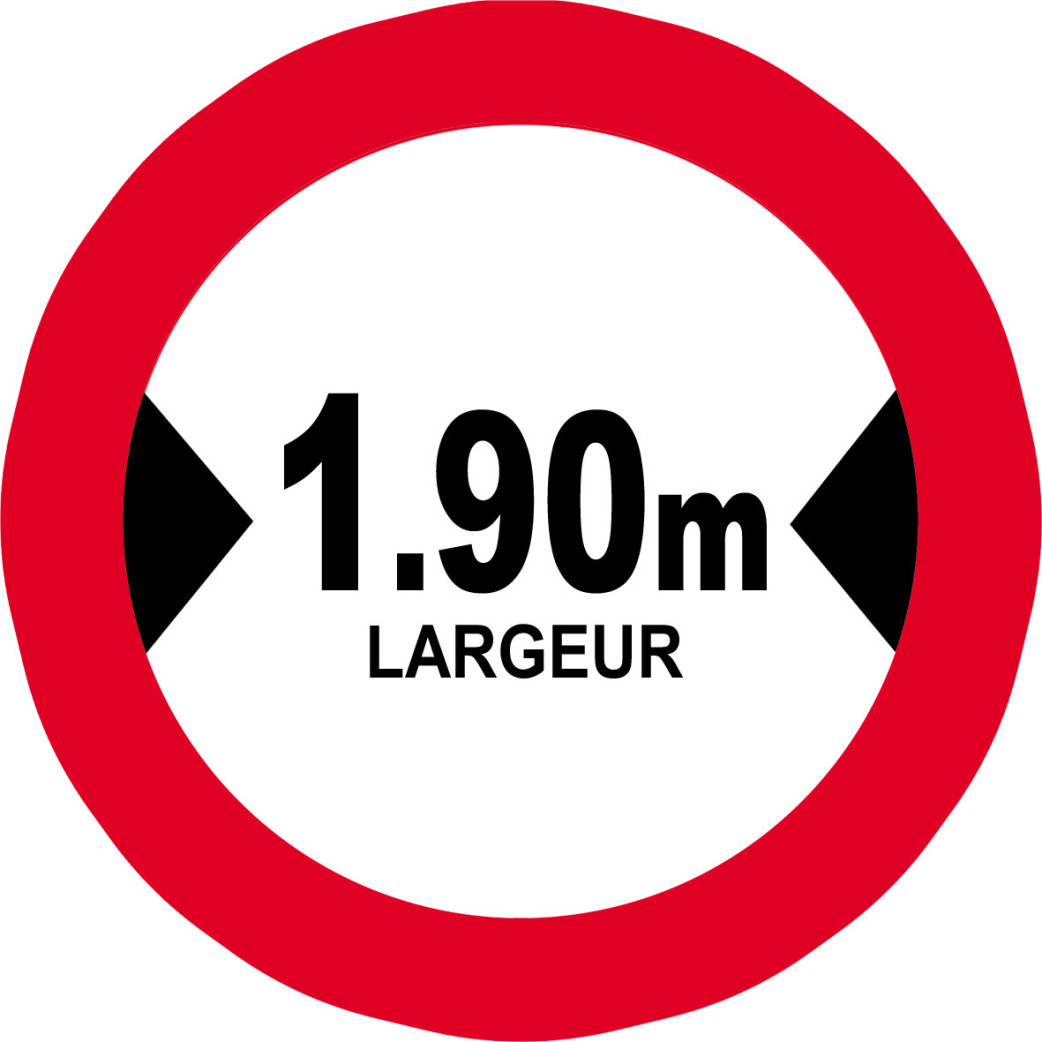 Largeur de passage 1.90m - 15cm - Sticker/autocollant