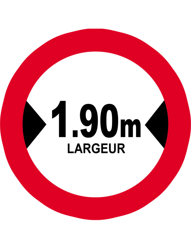 Largeur de passage 1.90m - 10cm - Sticker/autocollant Largeur de passage 1.90m - 10cm - Sticker/autocollant
