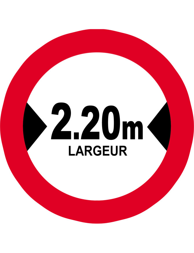 Largeur de passage 2.20m - 20cm - Sticker/autocollant Largeur de passage 2.20m - 20cm - Sticker/autocollant