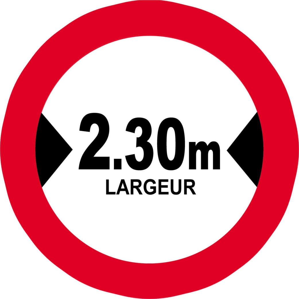 Largeur de passage 2.30m - 5cm - Sticker/autocollant