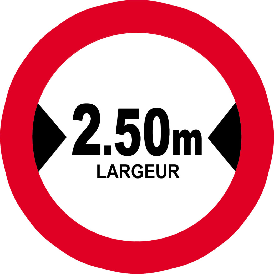 Largeur de passage 2.50m - 5cm - Sticker/autocollant