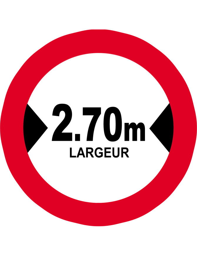 Largeur de passage 2.70m - 20cm - Sticker/autocollant Largeur de passage 2.70m - 20cm - Sticker/autocollant