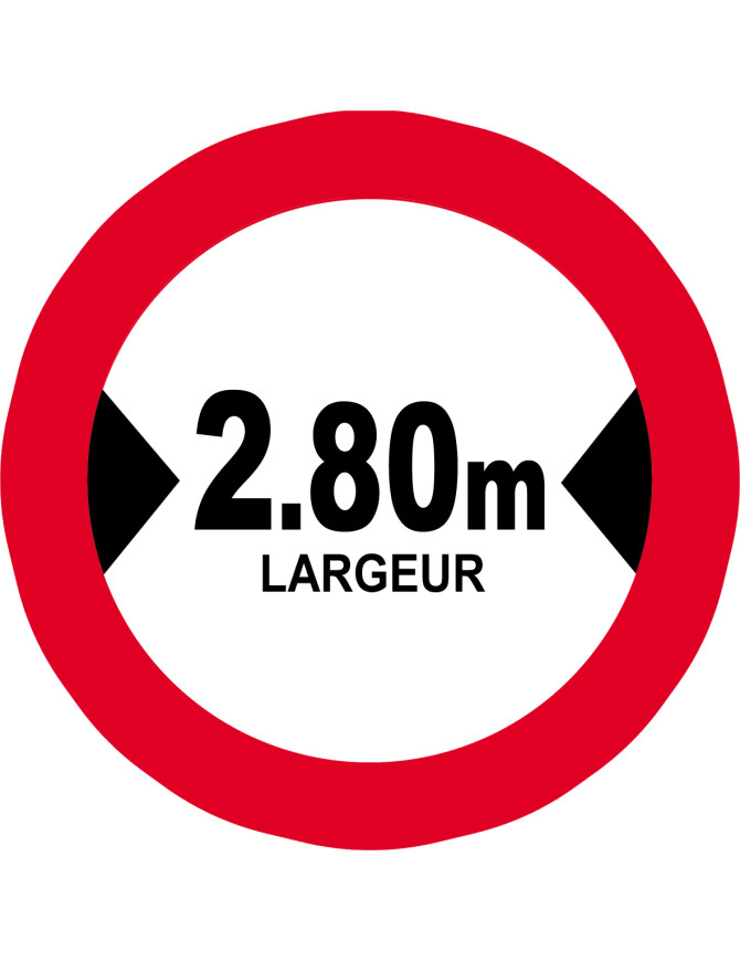 Largeur de passage 2.80m - 10cm - Sticker/autocollant Largeur de passage 2.80m - 10cm - Sticker/autocollant