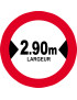 Largeur de passage 2.90m - 10cm - Sticker/autocollant