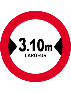 Largeur de passage 3.10m - 10cm - Sticker/autocollant