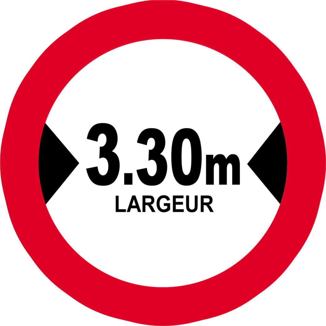 Largeur de passage 3.30m - 15cm - Sticker/autocollant