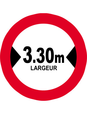 Largeur de passage 3.30m - 15cm - Sticker/autocollant