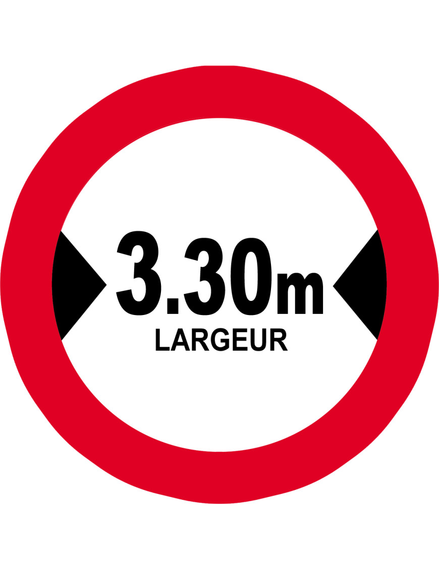 Largeur de passage 3.30m - 15cm - Sticker/autocollant