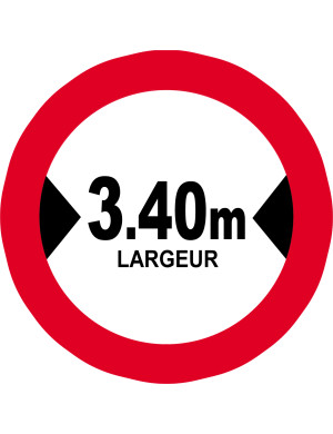 Largeur de passage 3.40m - 10cm - Sticker/autocollant