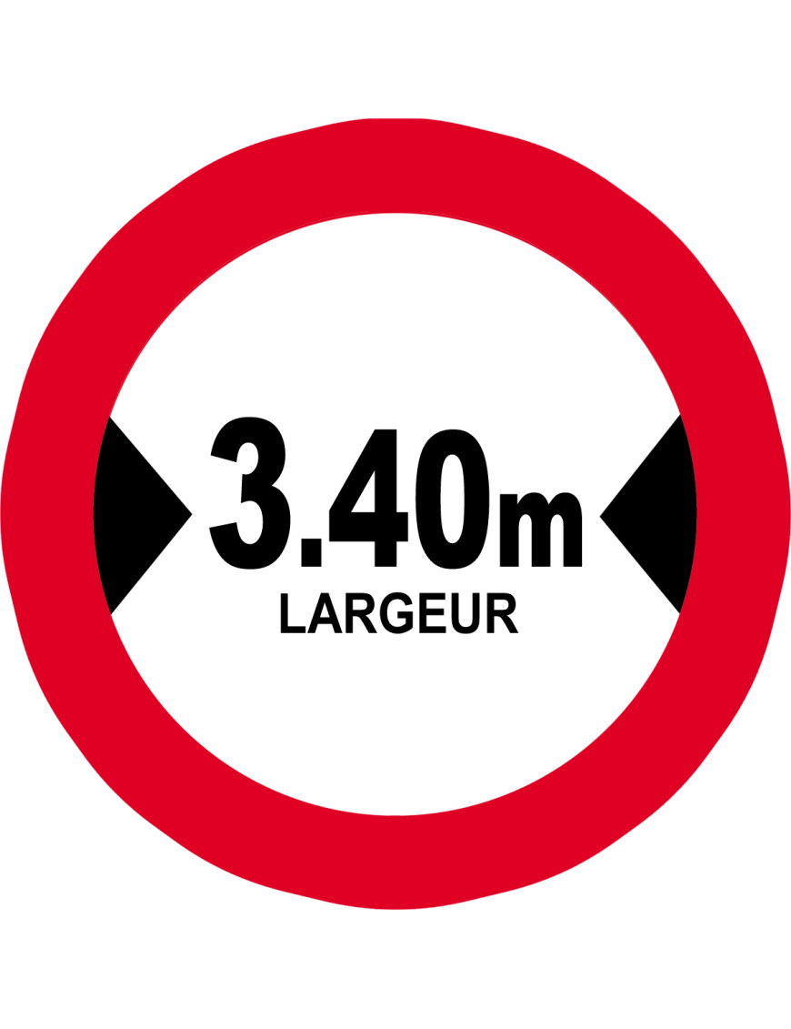 Largeur de passage 3.40m - 10cm - Sticker/autocollant