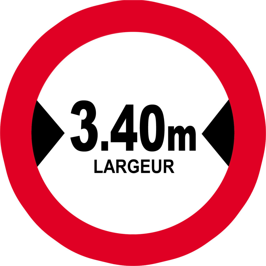 Largeur de passage 3.40m - 5cm - Sticker/autocollant