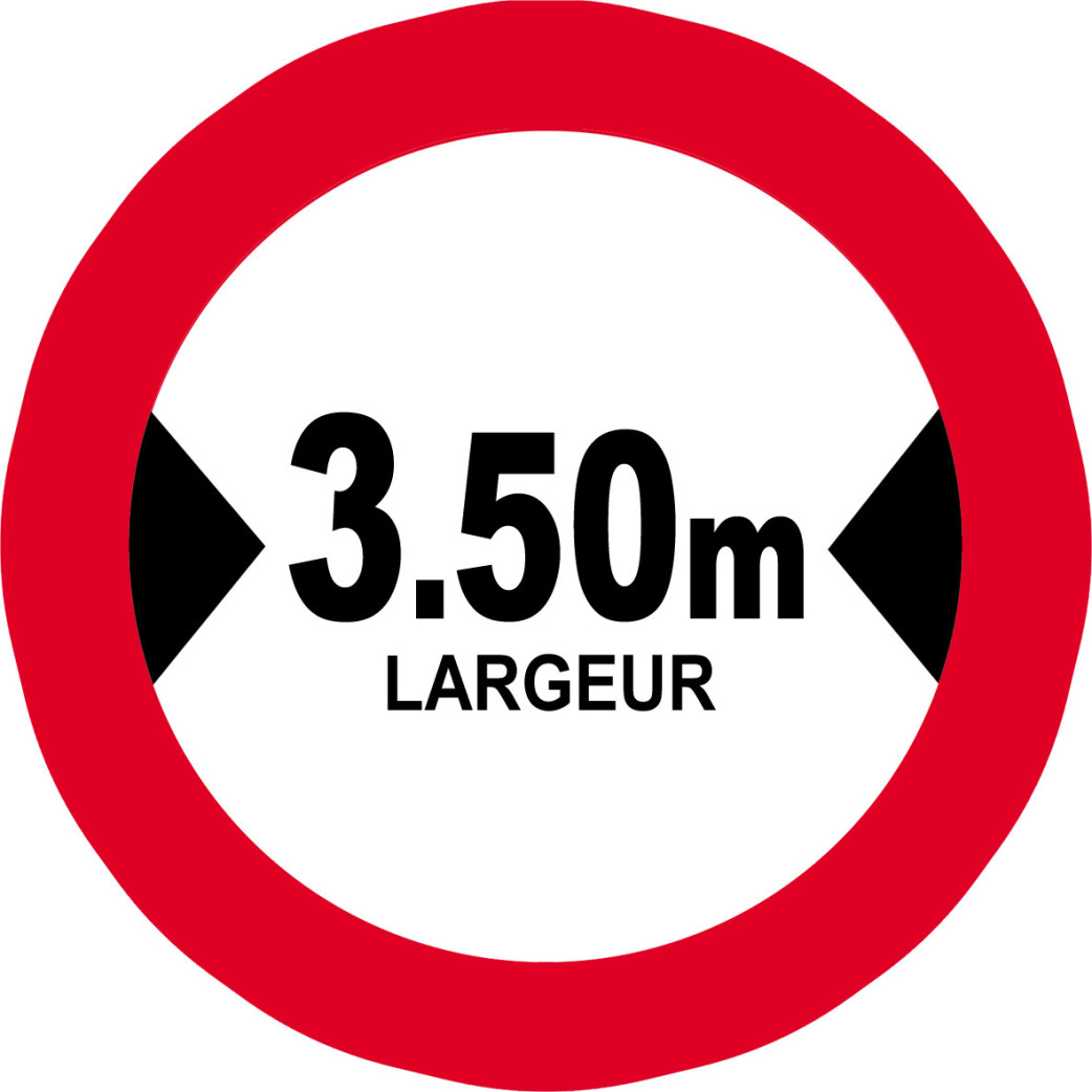 Largeur de passage 3.50m - 20cm - Sticker/autocollant