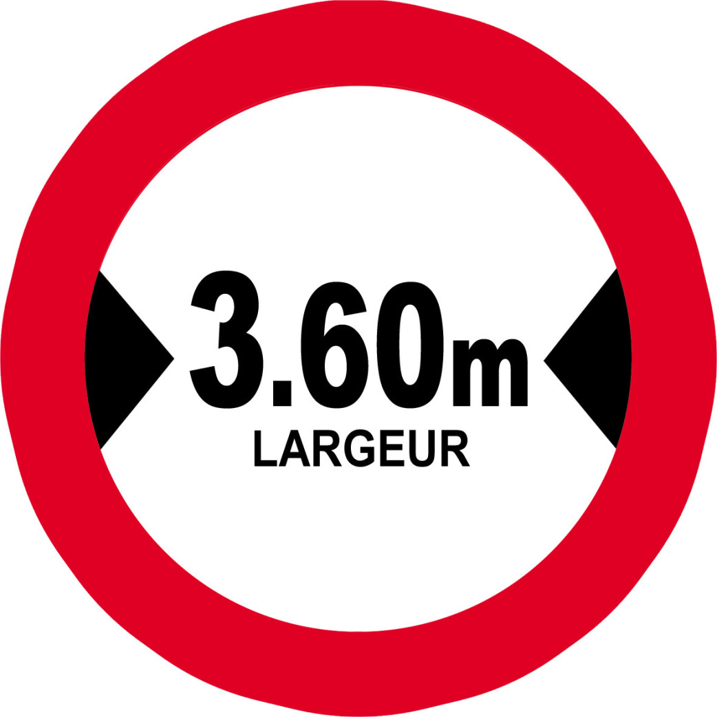 Largeur de passage 3.60m - 5cm - Sticker/autocollant