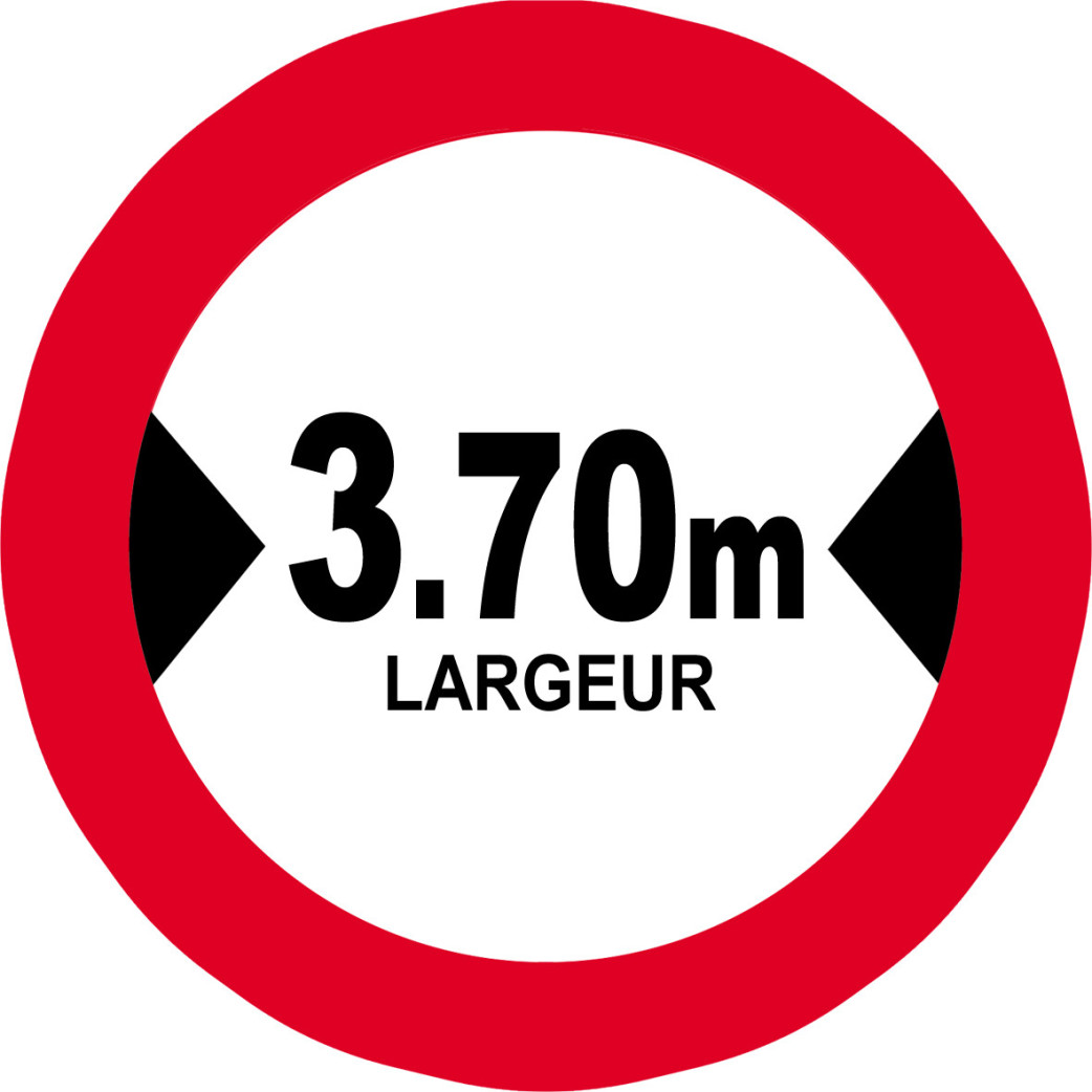 Largeur de passage 3.70m - 15cm - Sticker/autocollant