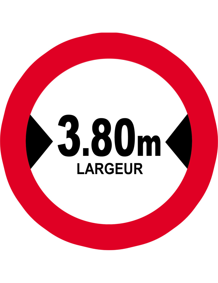 Largeur de passage 3.80m - 15cm - Sticker/autocollant