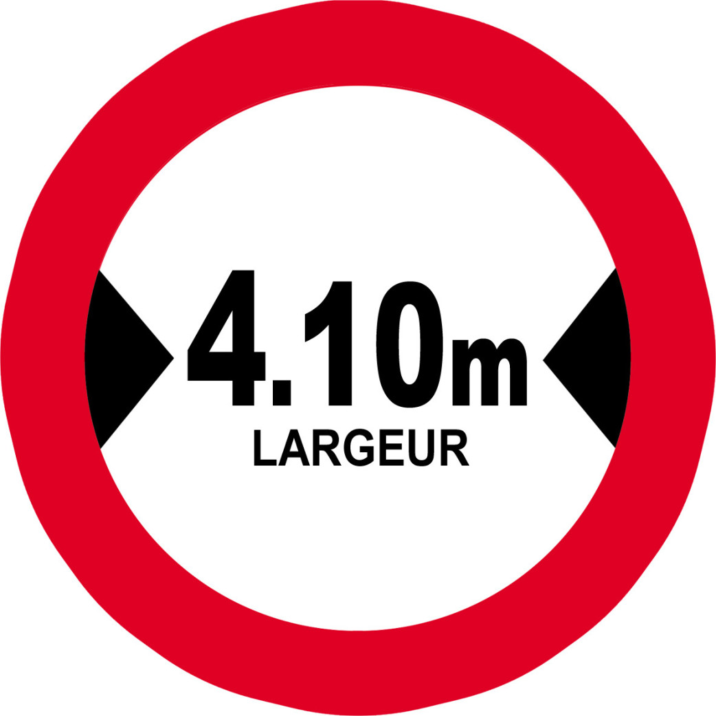 Largeur de passage 4.10m - 5cm - Sticker/autocollant
