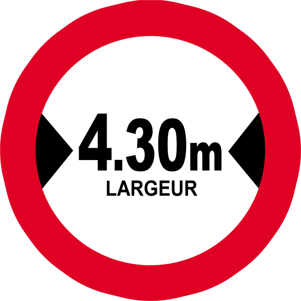 Largeur de passage 4.30m - 20cm - Sticker/autocollant