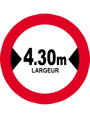 Largeur de passage 4.30m - 20cm - Sticker/autocollant