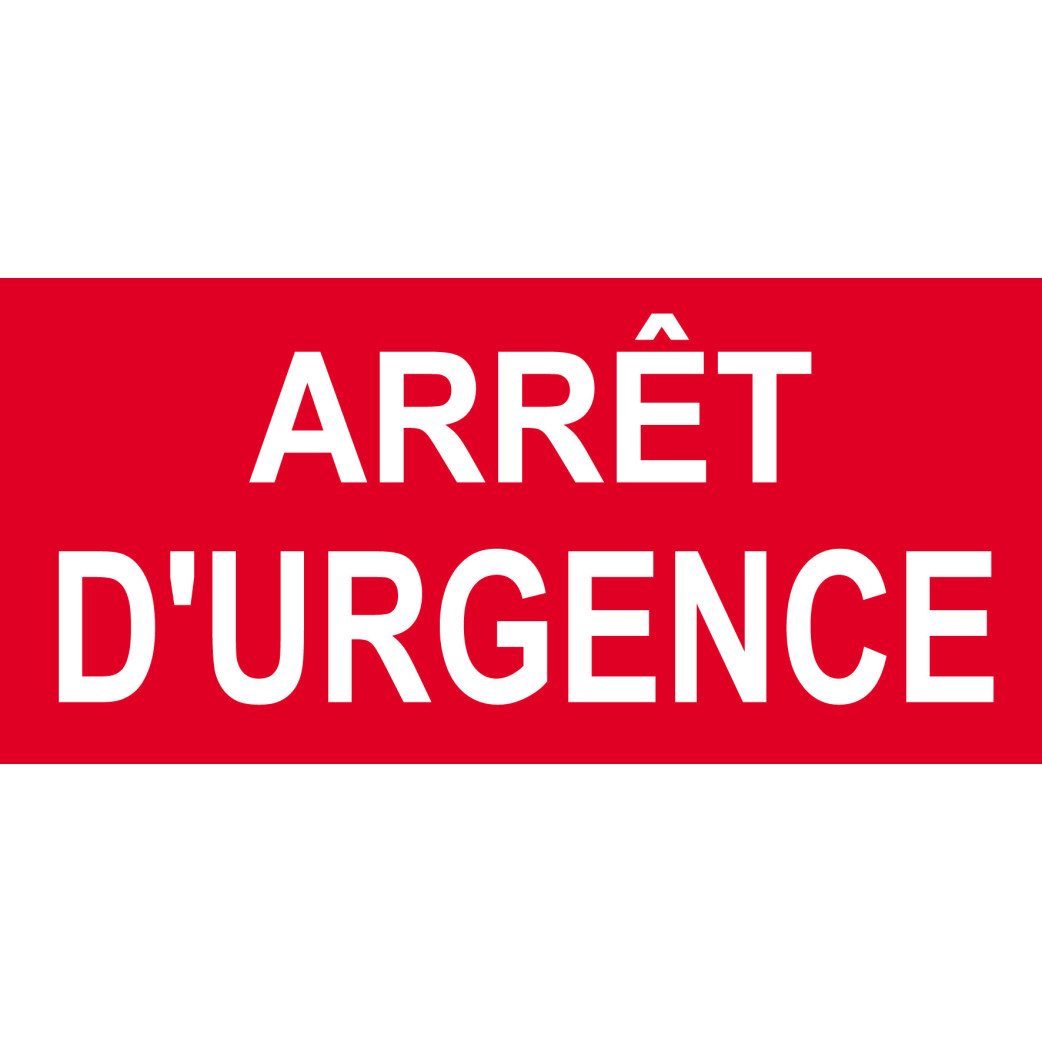 Arrêt d'urgence - 20x9.2cm - Sticker/autocollant