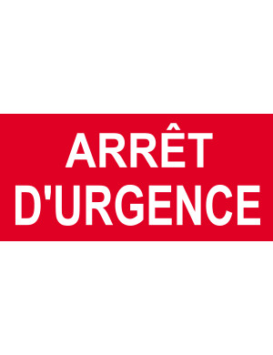 Arrêt d'urgence - 10x4.5cm - Sticker/autocollant